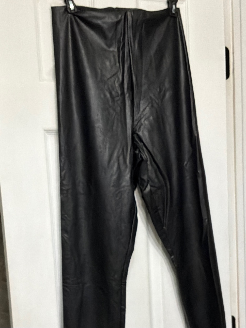 90 Degree By Reflex Black Faux Leather Jogger Pants